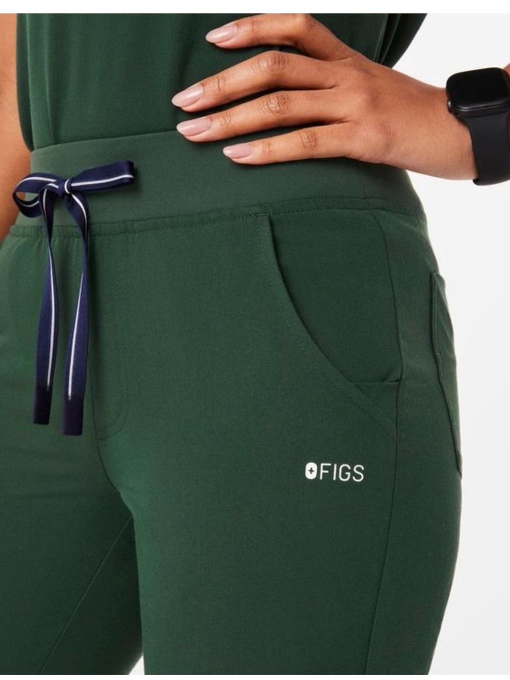 FIGS zamora high rise jogger scrub pants British racing green XS